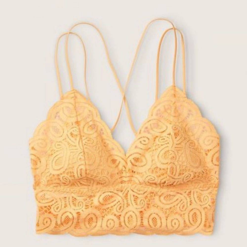 PINK Victoria's Secret Lace Bralette in Yellow